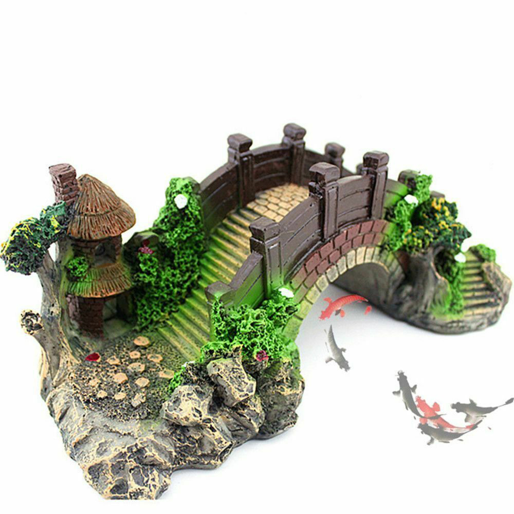 Aquarium Driftwood - อุปกรณ์ตู้ปลา Arbor ต้นไม้ปลอมภูมิทัศน์เครื่องประดับถังปลาประดิษฐ์สะพาน Rockery เรซิ่น Aquarium