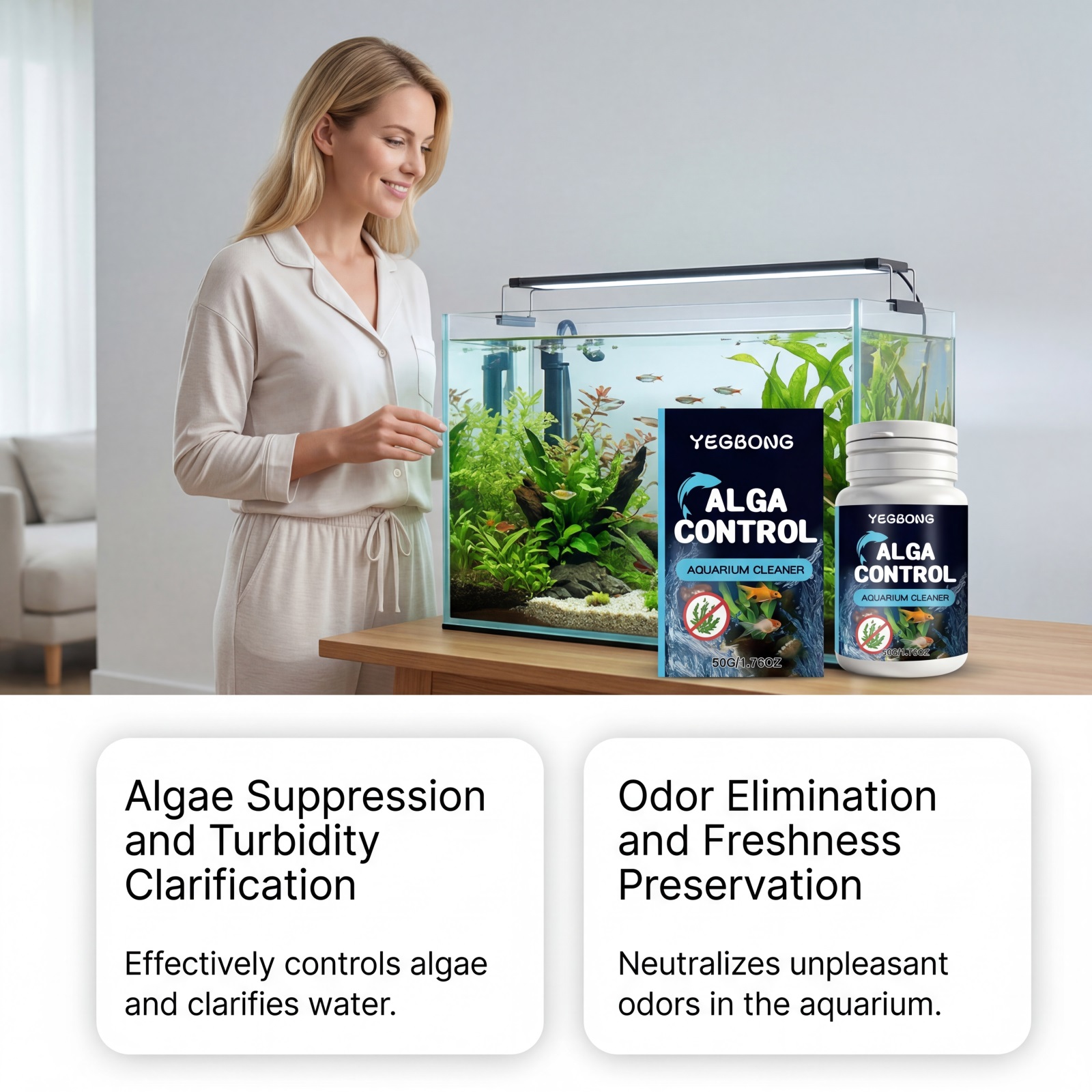 ผงทำความสะอาดตู้ปลา 50 กรัม สา - Planted Aquarium Algae Control บทวิจารณ์และราคา