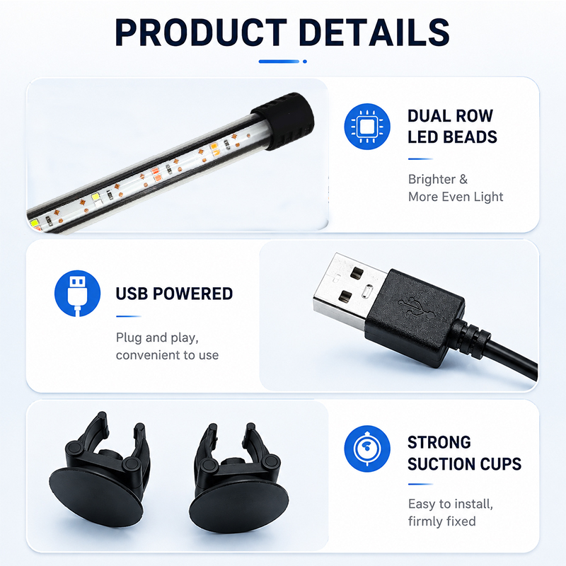 ไฟ LED แถบสำหรับตู้ปลา แบบ USB - Aquarium Plant Light บทวิจารณ์และราคา