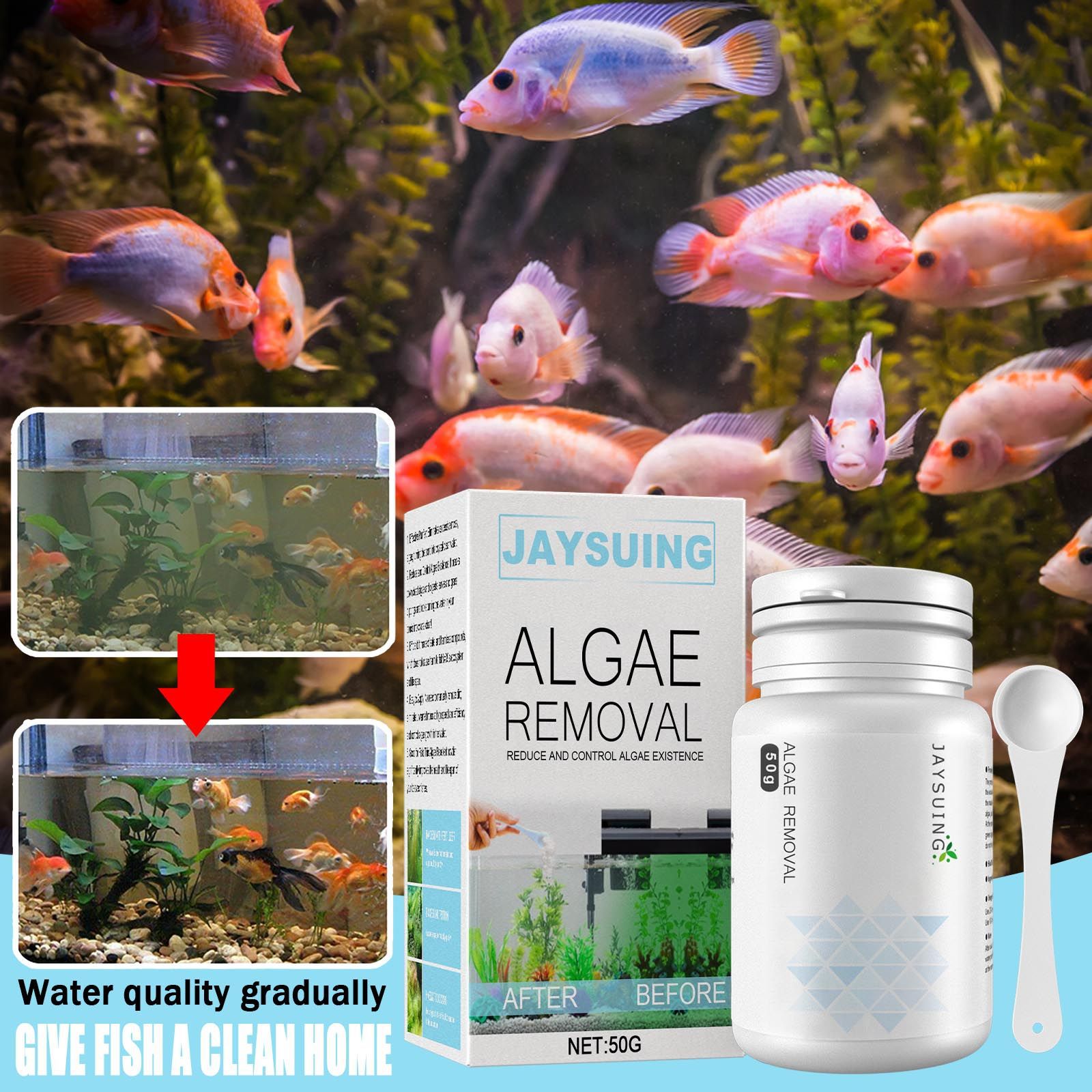 ผงกำจัดสาหร่ายในตู้ปลา, สารควบ - Aquarium Moss บทวิจารณ์และราคา